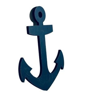 Coastal 21” Inch Wood Anchor Wall Art Sculpture Nautical Home Decor Beach House